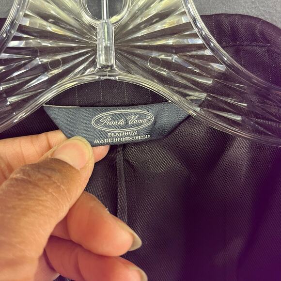 Pronto Uomo Platinum Blazer 100% Wool 44 R Suit Pin Stripe Men's 2 Button Jacket - Picture 4 of 9